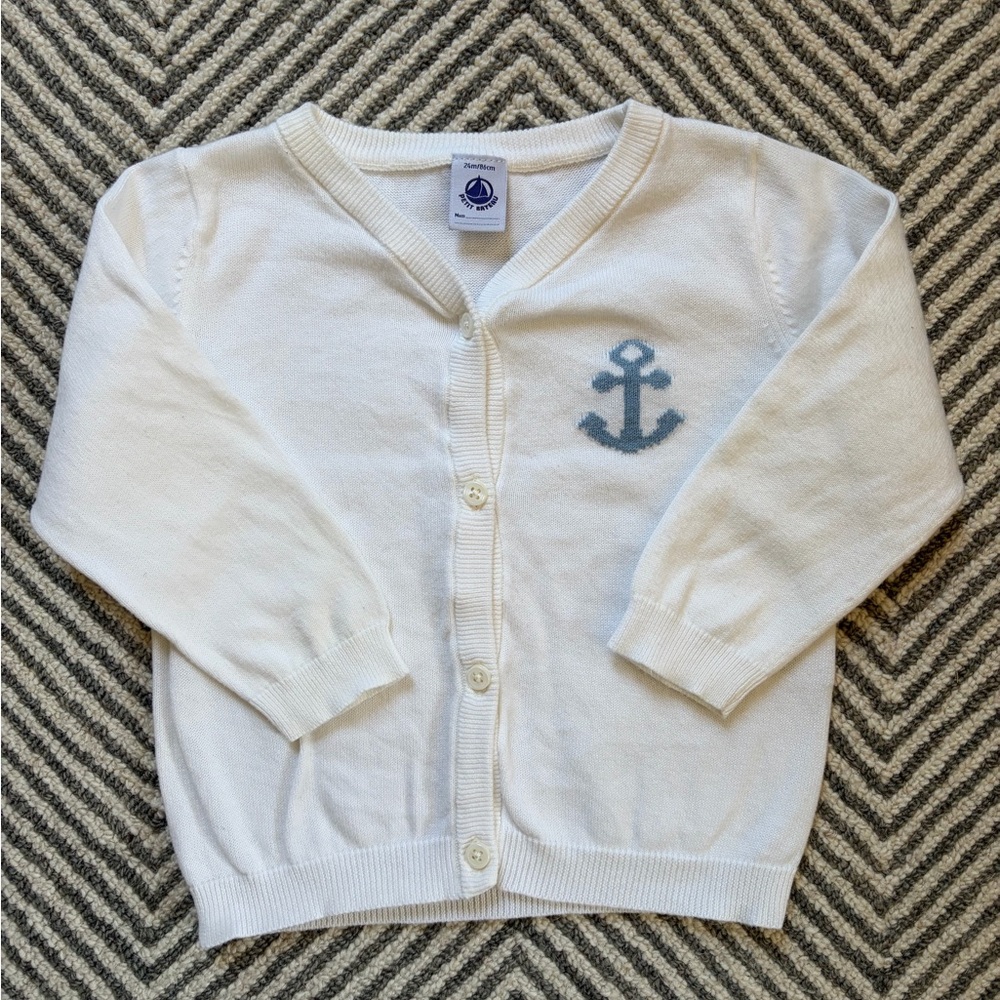Petit Bateau Baby Cardigan size 24m (brand runs small)